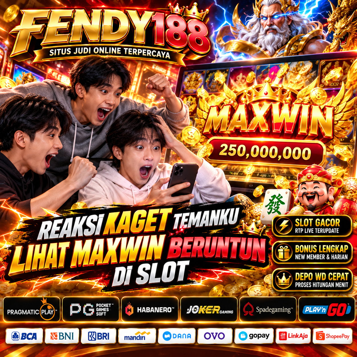FENDY188: Reaksi Kaget Temanku Lihat Maxwin Beruntun di Slot