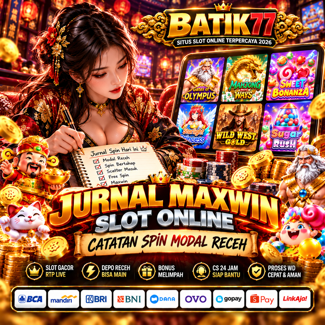 BATIK77: Jurnal Maxwin Slot Online, Catatan Spin Modal Receh