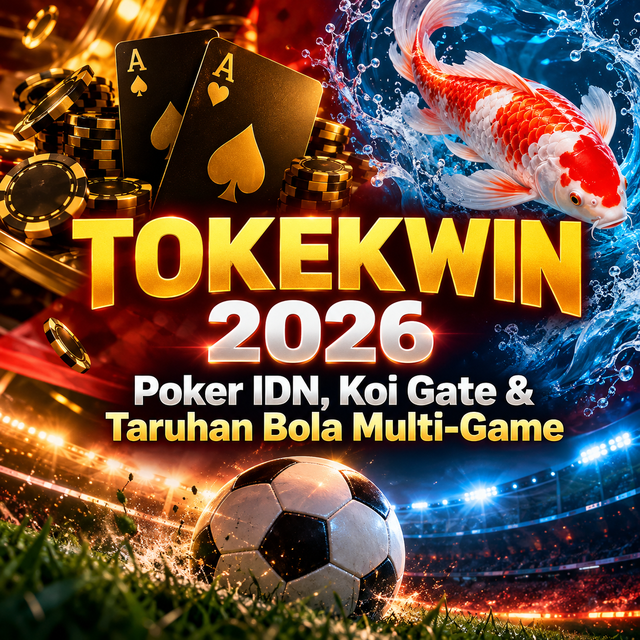 Thumbnail 1 of 3, Poster, TOKEKWIN 2026: Poker IDN, Koi Gate & Taruhan Bola Multi-Game designed and sold by TOKEKWIN.